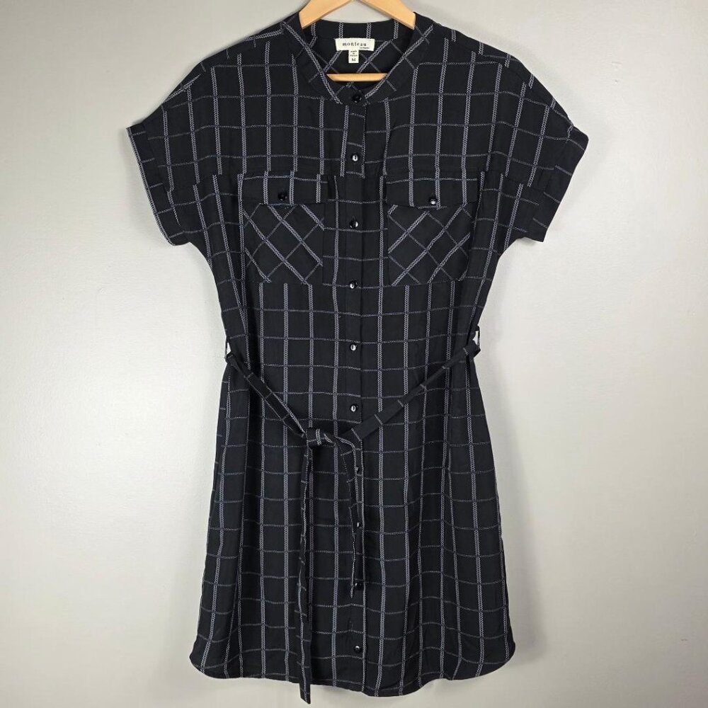 Monteau Belted Button Down Dress